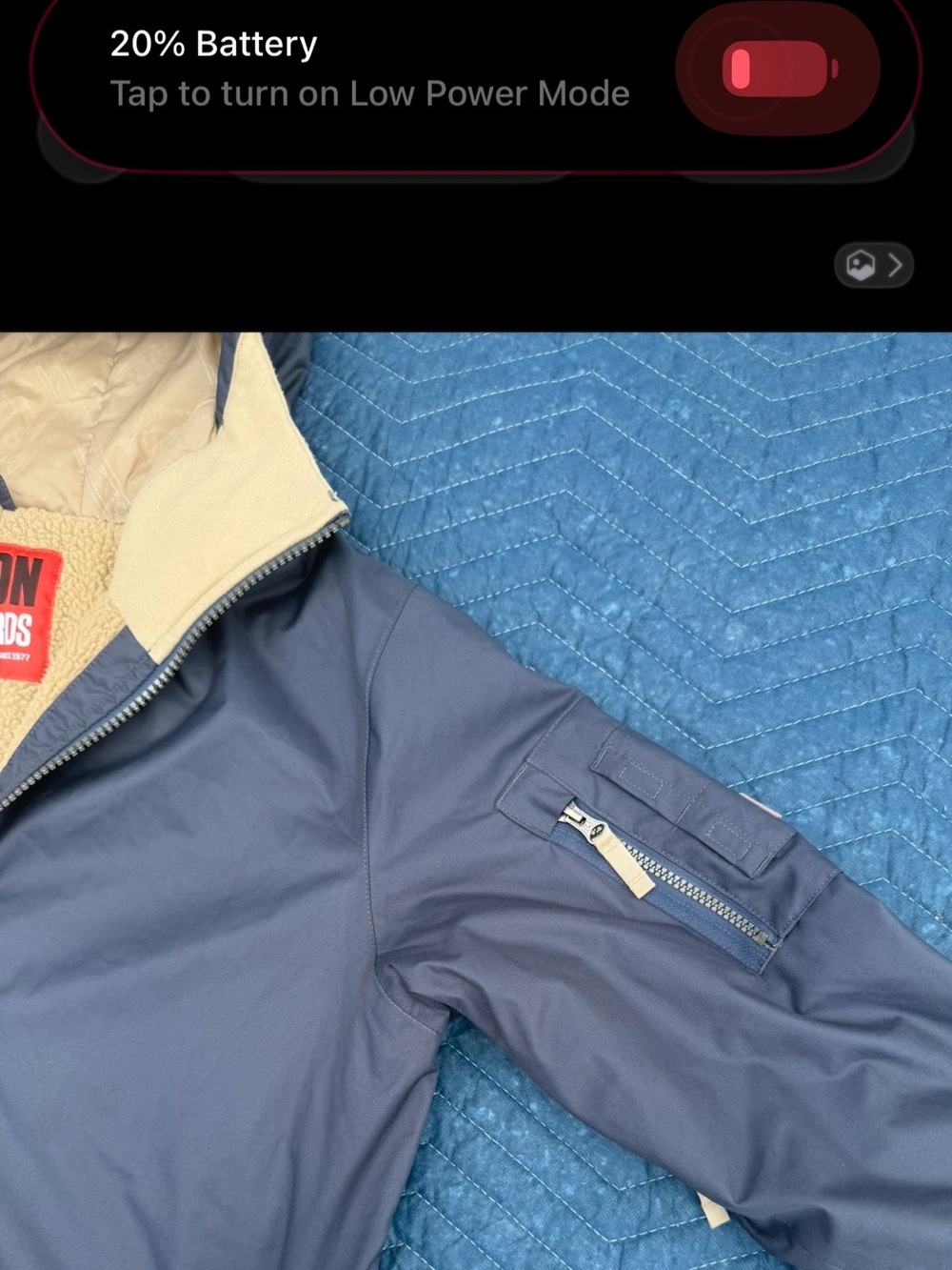 Burton Men’s Navy Jacket with Cream Interior - Picture 4 of 9